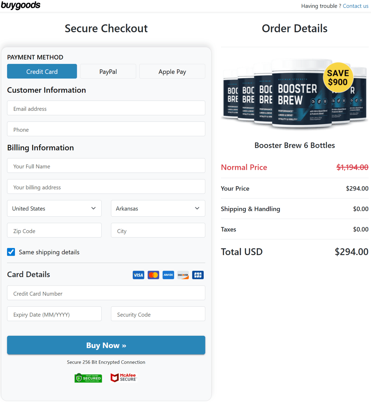 booster brew-checkout-page